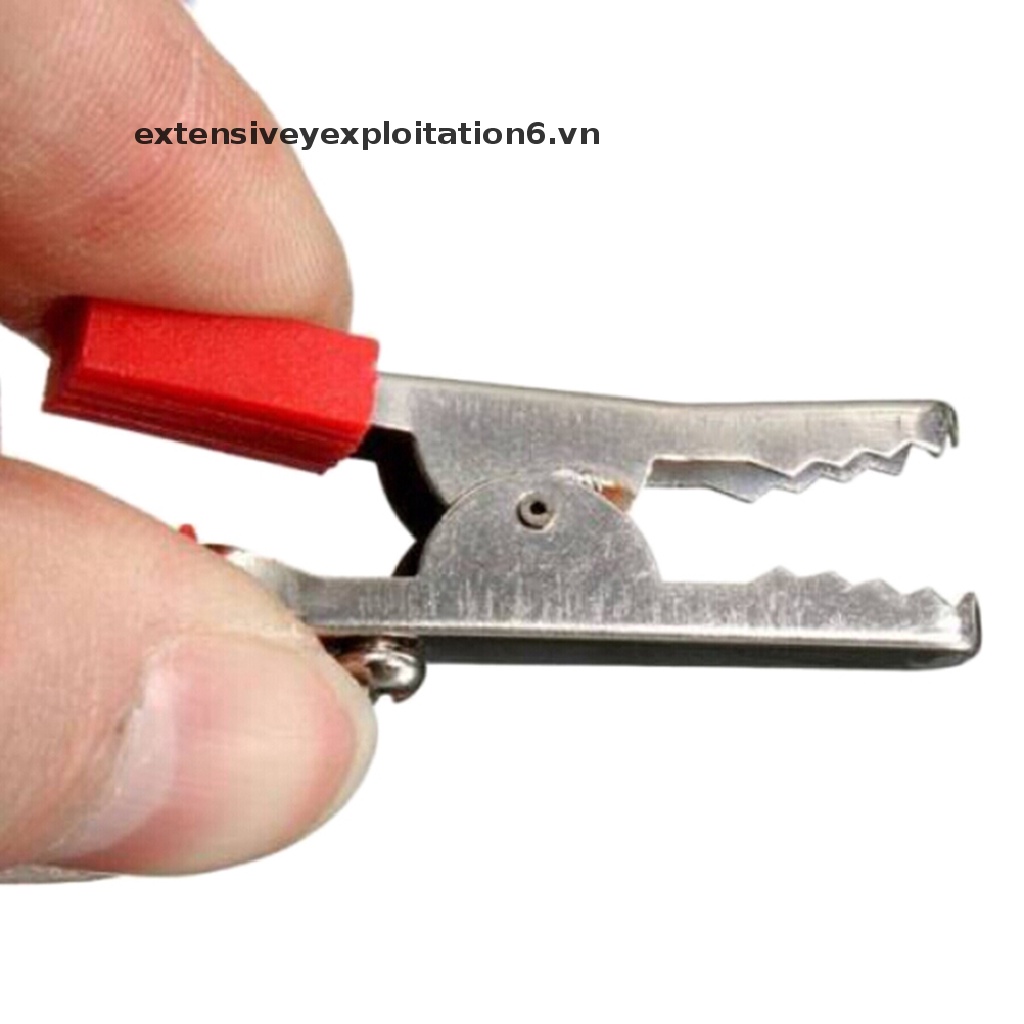 Set 2 kẹp thử điện E6VN màu đỏ và đen lỗ cắm điện 4mm dài 55mm tiện dụng