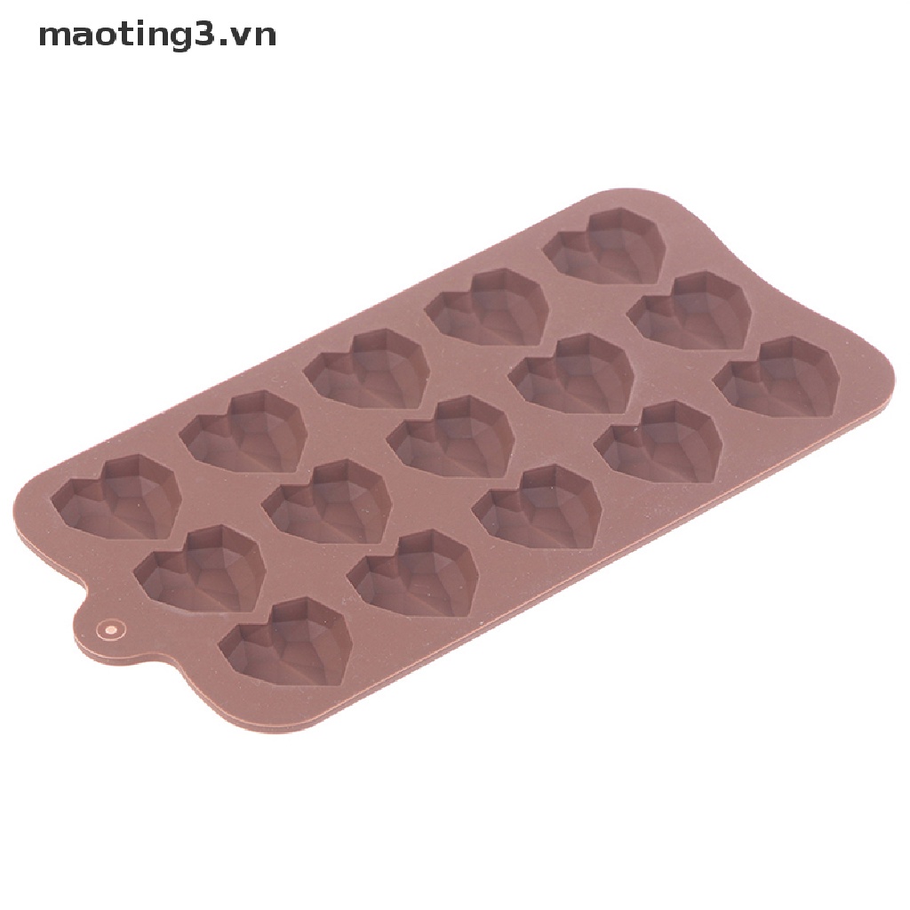 Khuôn silicone 15 ô hình trái tim mini làm thạch socola
