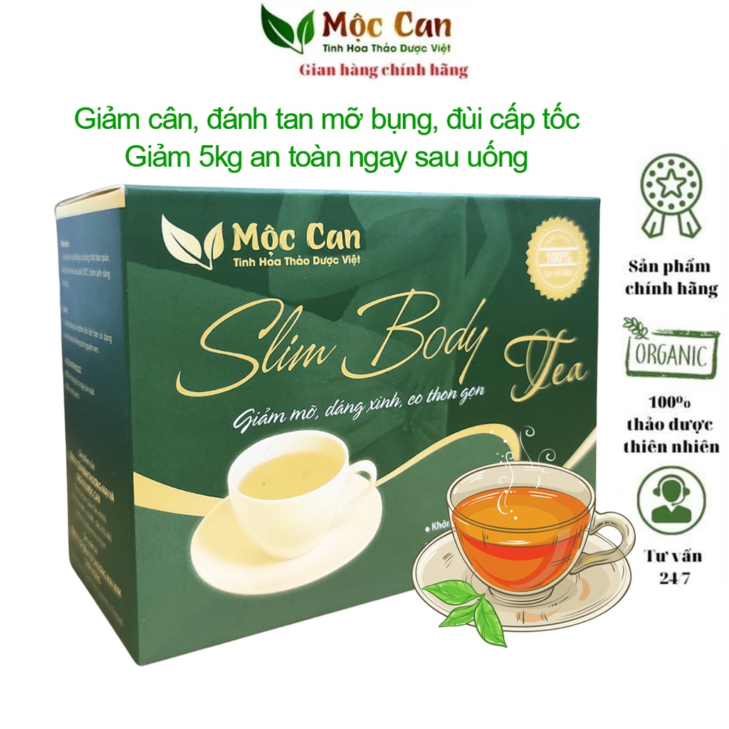 Trà giảm cân cấp tốc, giảm 4-6kg không tăng lại, giảm mỡ bụng, đùi an toàn Mộc Can Hộp 25 túi lọc