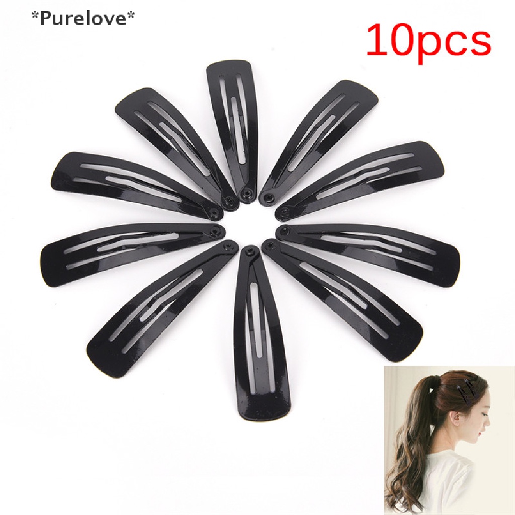 Set 10 Kẹp Tóc Màu Trơn Xinh Xắn Cho Bé Gái