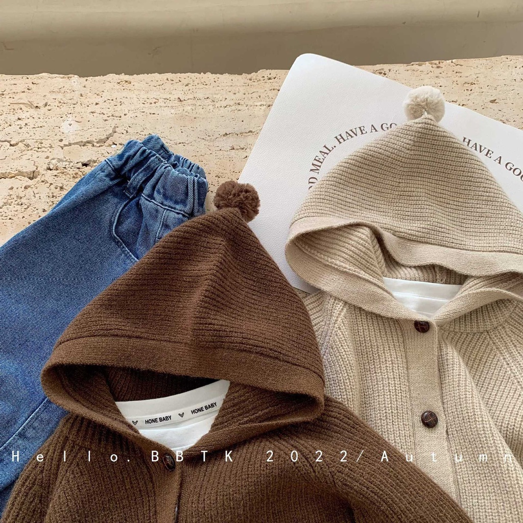 Áo len cardigan cho bé, áo khoác len bé trai bé gái thanh hằng baby 11kg đến 28kg