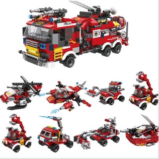Bộ Đồ Chơi Lego Xe Quân Sự, Xe Cảnh Sát, Xe Cứu Hỏa, Xe Công Trình Cho Bé Yêu