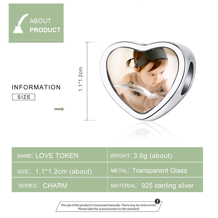 Khuyên tai Bamoer bằng bạc 925 hình trái tim tùy chỉnh được phong cách quyến rũ