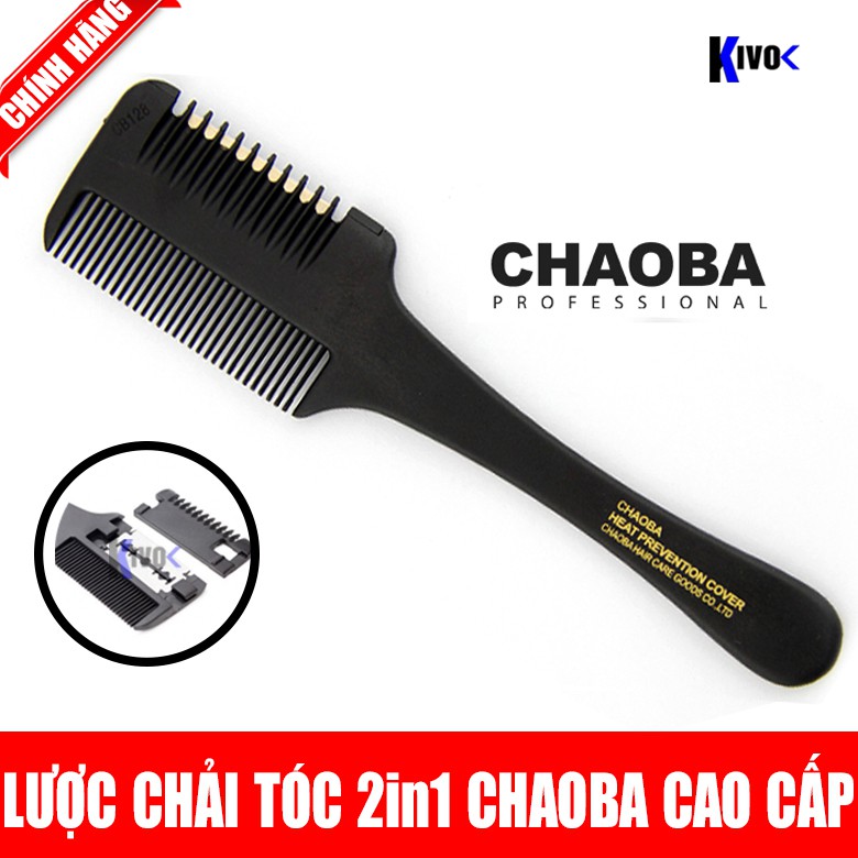 Lược Tỉa Tóc Kẹp Dao Cạo 2in1 Chaoba Cao Cấp - Lược Chải Đầu Cắt Tóc Tỉa Chân Tóc Tạo Kiểu Tóc Đa Năng - Có Dao Lam Kivo