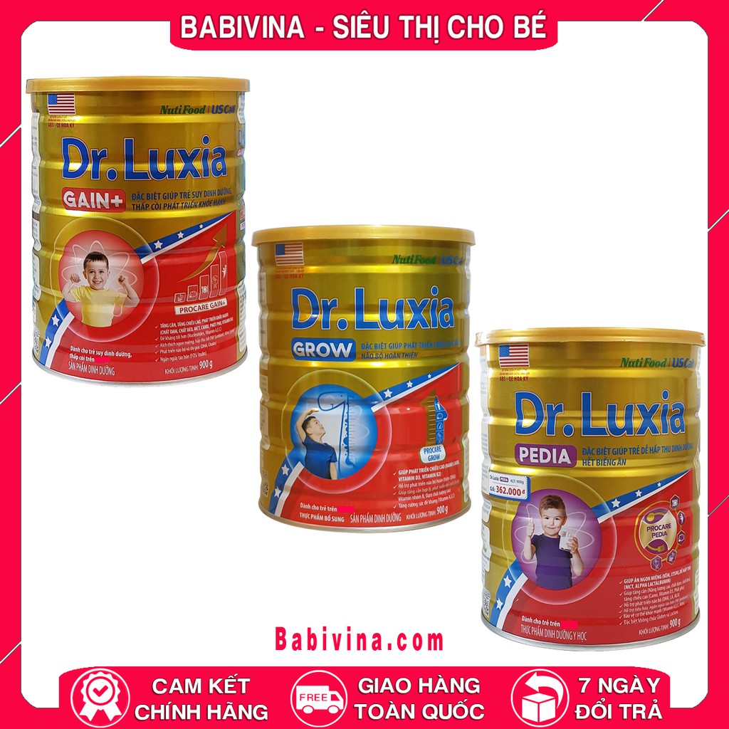 Sữa Dr.LUXIA GROW PEDIA GAIN+ 900G | Bé Tăng Cân Cao Lớn | Sỉ Lẻ Rẻ Vô Địch | Chính Hãng Date Mới Nhất | BABIVINA