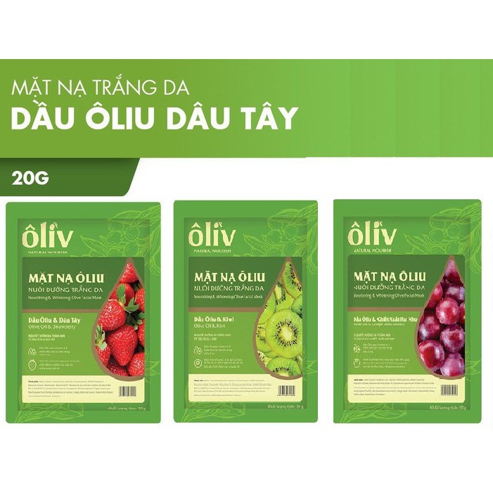 Mặt Nạ Ôliv Nuôi Dưỡng Trắng Da Hương Oliu và Trái Cây