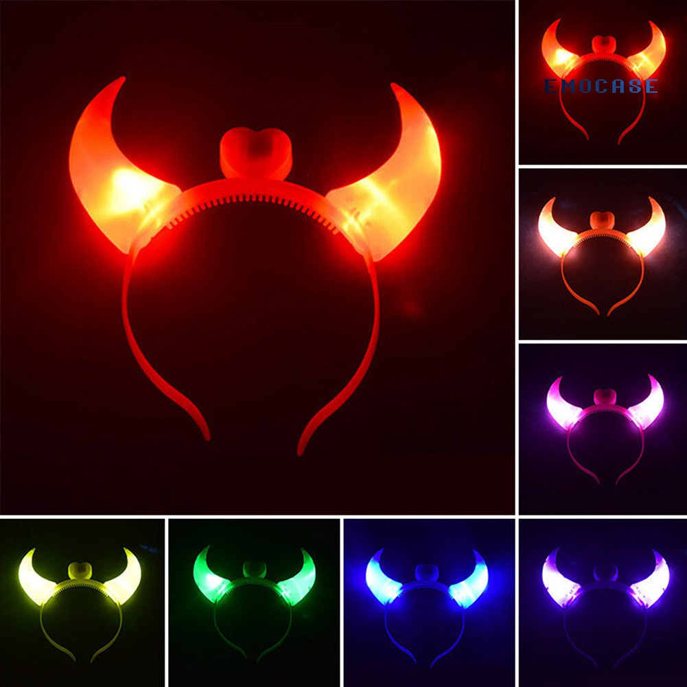 Cài Tóc Hình Sừng Quỷ Có Đèn LED Độc Đáo