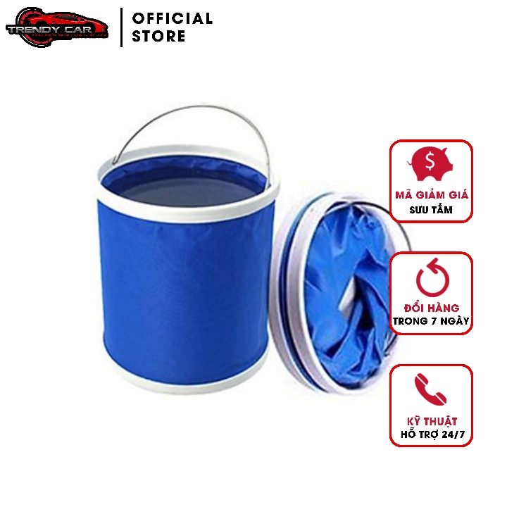 Freeship 30K Xô nước 11 lít gấp gọn đa năng lau rửa, đi phượt, câu cá, đựng đồ, chứa nước tiện dụng