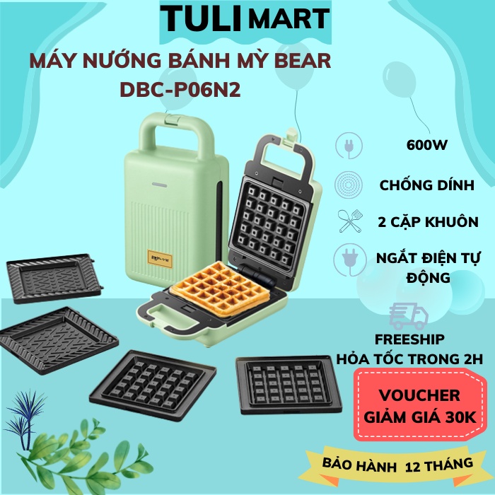 Máy kẹp nướng bánh mì sanwich Bear tiện lợi tự động ngắt khi quá nhiệt hiển thị đèn báo Gia dụng Bear Tuli Mart