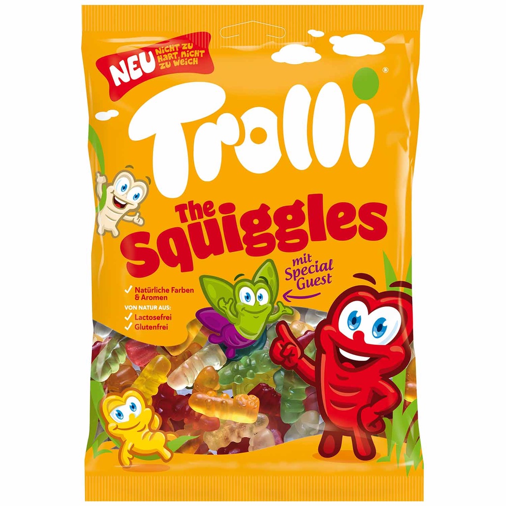 Kẹo Dẻo TROLLI The Squiggles CON NHỘNG Gói 100g - Đức