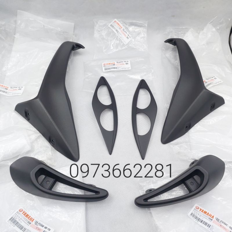 Bộ nhựa mặt nạ body kit xe EXCITER 2009-2010 đen nhám zin