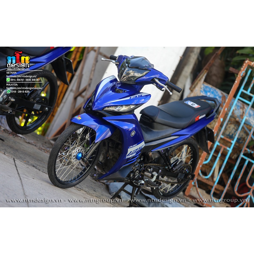 Tem rời Exciter 135 xanh GP xám cover , tem 3 lớp cao cấp