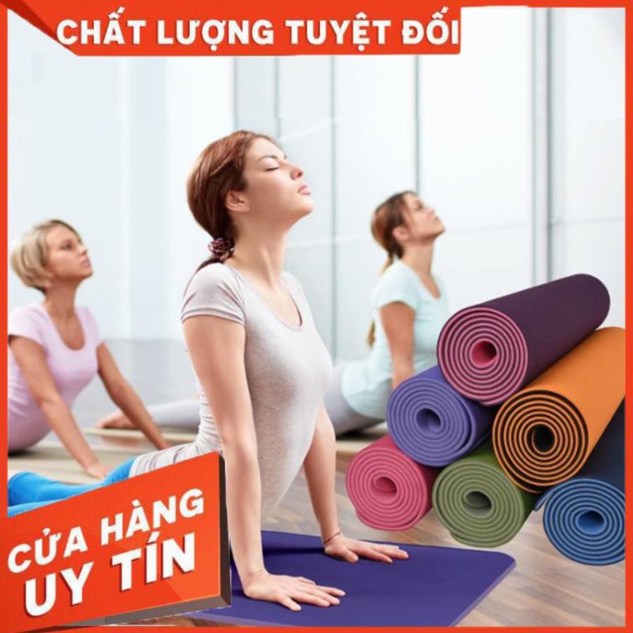 THẢM TẬP YOGA CHỐNG TRƯỢT RÈN LUYỆN SỨC KHỎE MỖI NGÀY LOẠI DÀY HAI LỚP CAO SU ÊM ÁI CAO CẤP 6MM