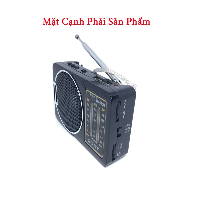 Đài FM SW 545 thêm chức năng thẻ nhớ USB chạy pin tiểu và pin 5C