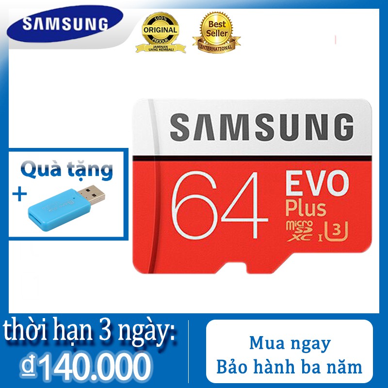 Thẻ nhớ micro SDHC Samsung EVO Plus 64GB tốc độ cao