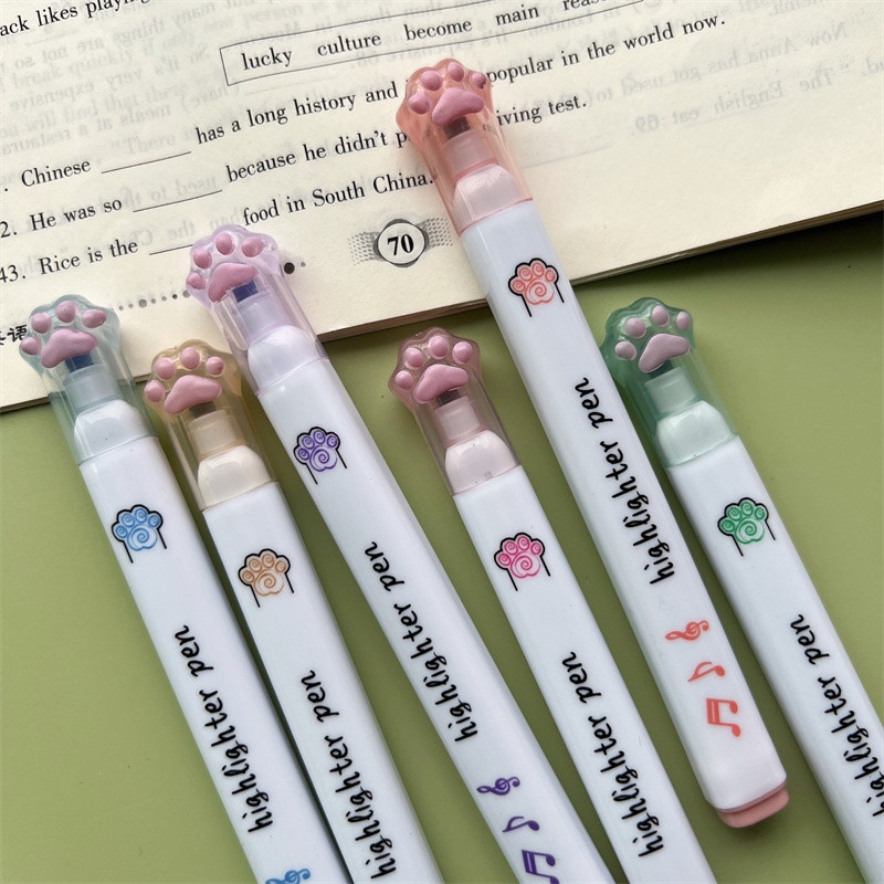Set 6 Bút Bắt Sáng Đầu Mềm Nhiều Màu Sắc Chất Lượng Cao Cho Nữ