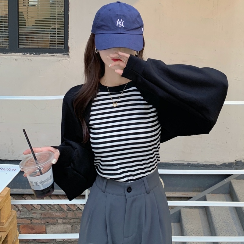 IELGY IELGY Áo Sweater Dáng Rộng Họa Tiết Kẻ Sọc Thời Trang Cho Nữ