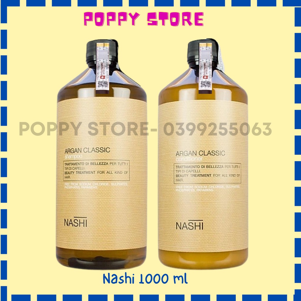 Dầu gội xả phục hồi hư tổn NASHI ARGAN 1000ml