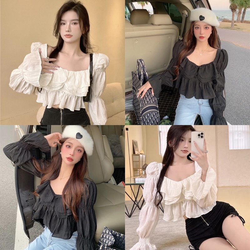 ÁO CỔ U TẦNG BÈO