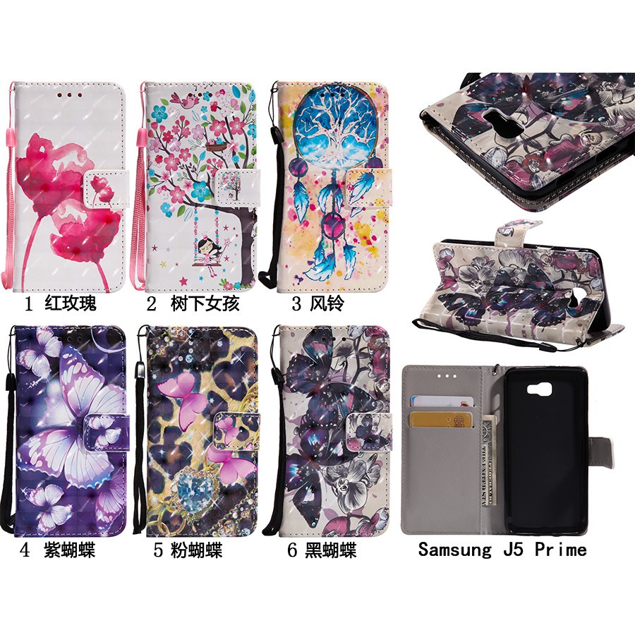 Bao da điện thoại nắp lật in hình ảnh tươi vui dành cho Samsung J5 Prime/J7 Prime