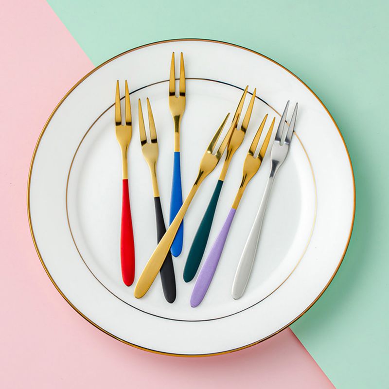 Set 5 Nĩa Ăn Trái Cây Bằng Thép Không Gỉ