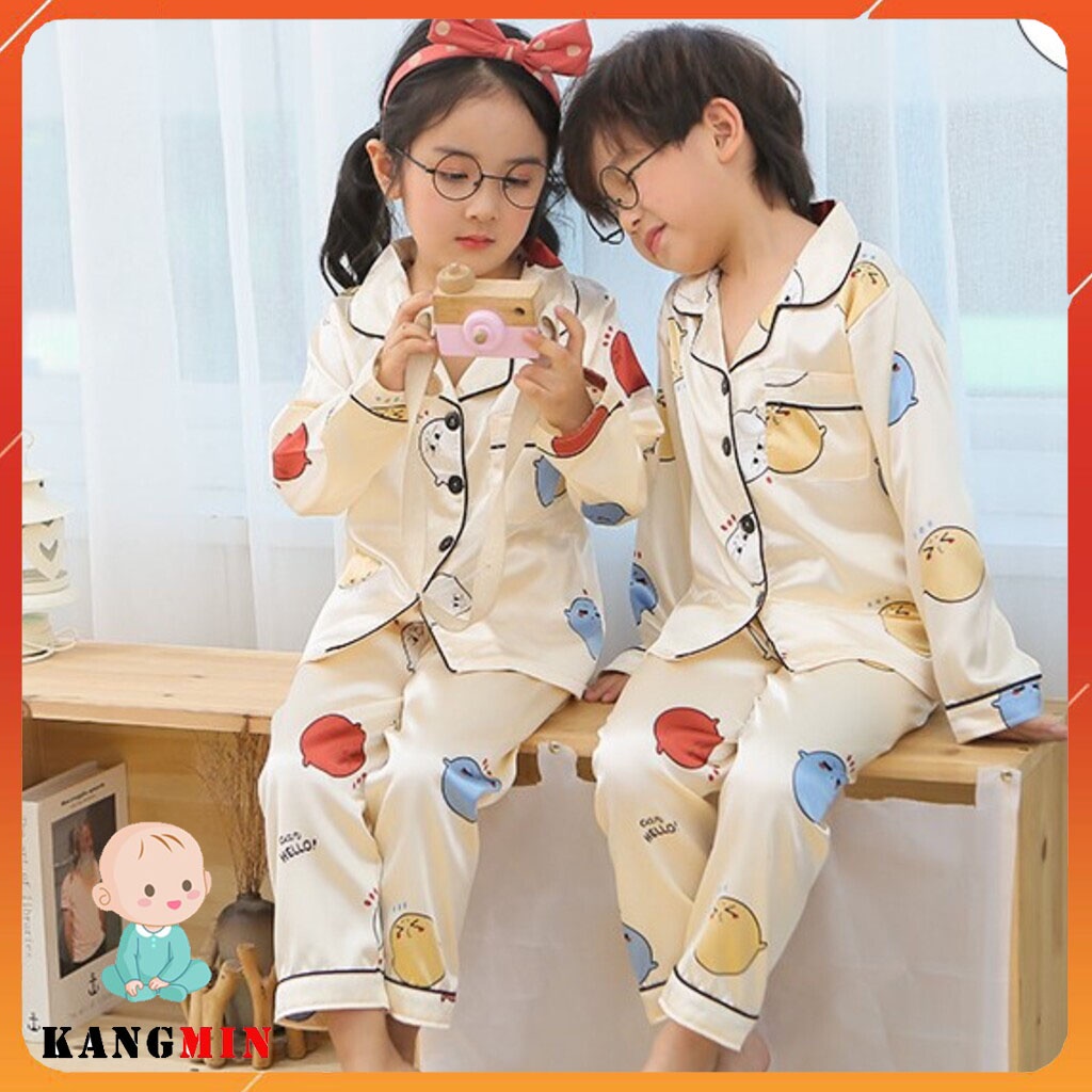 Đồ bộ pijama cho bé trai bé gái Mã Kangminkids, Đồ ngủ pizama mặc nhà cho bé hình Pikachu cho bé trai gái từ 6-28kg