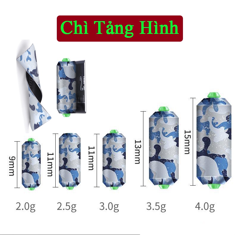 Chì Lá câu cá,chì lá cuỗn sẵn in vạch chuyên câu đài - AA57