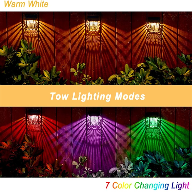 Đèn Led Hàng Rào Năng Lượng Mặt Trời 2 Chế Độ Tự Động Bật / Tắt Chống Thấm Nước Trang Trí Sân Vườn