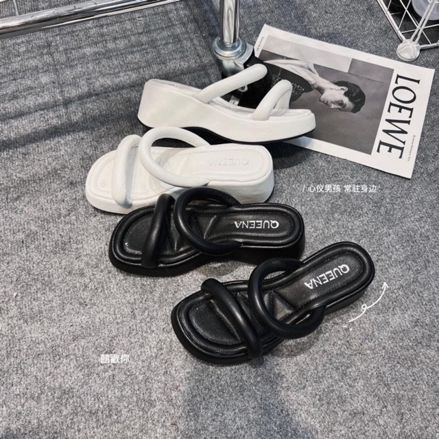 Sorami.Shoes | Dép xuồng nữ 2 quai phồng, dép xuồng nữ đế cao 7cm