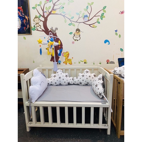 Quây cũi gối mây 100% cotton hàn quốc kt 55x35cm