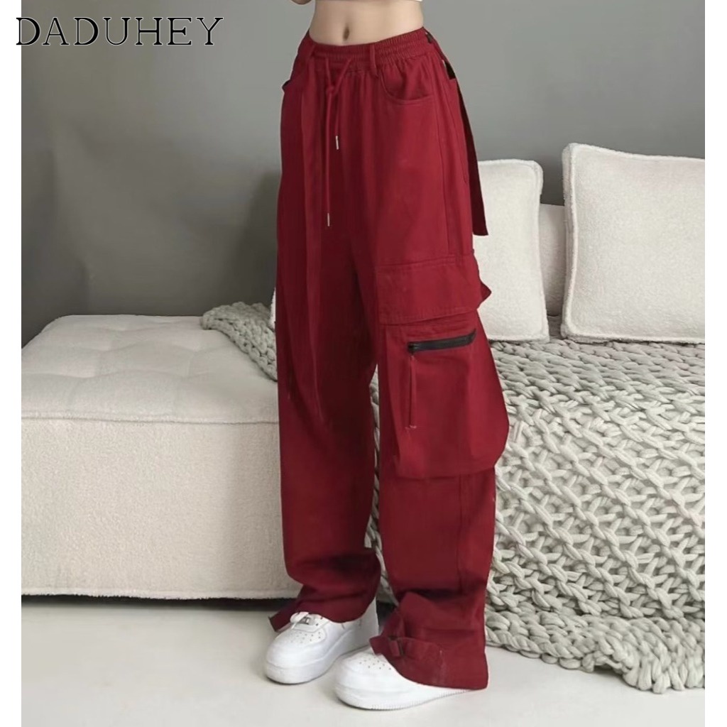 DaDuHey 2022 Hong Kong Style Trendy Retro Straight Cargo Pants Ins Men s