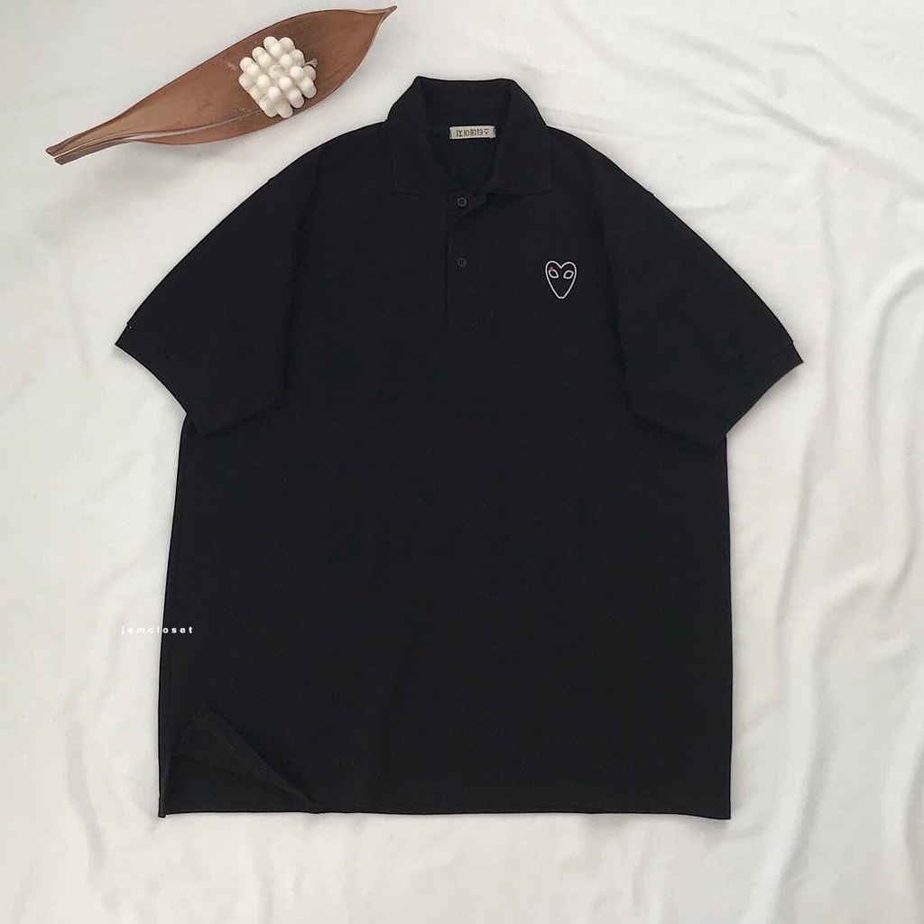Áo Phông Polo Nữ Tay Ngắn Áo Thun Nữ Form Rộng Cổ Bẻ Phong Cách Basic Thoải Mái Màu Trắng Màu Đen DEKOS 10094