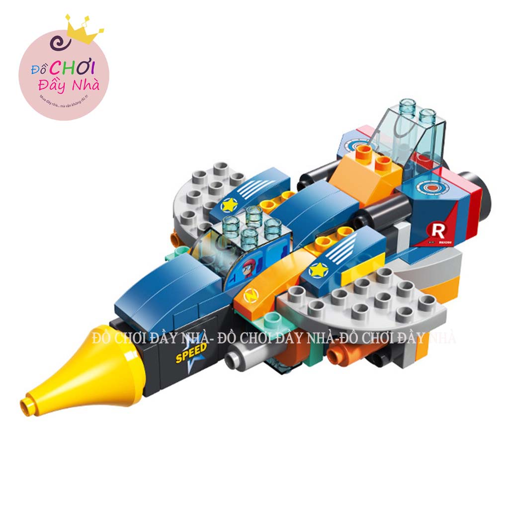 Đồ chơi lego máy bay chiến đấu, lắp ráp, ghép hình  Feelo 87 chi tiết, size duplo - Đồ chơi đầy nhà
