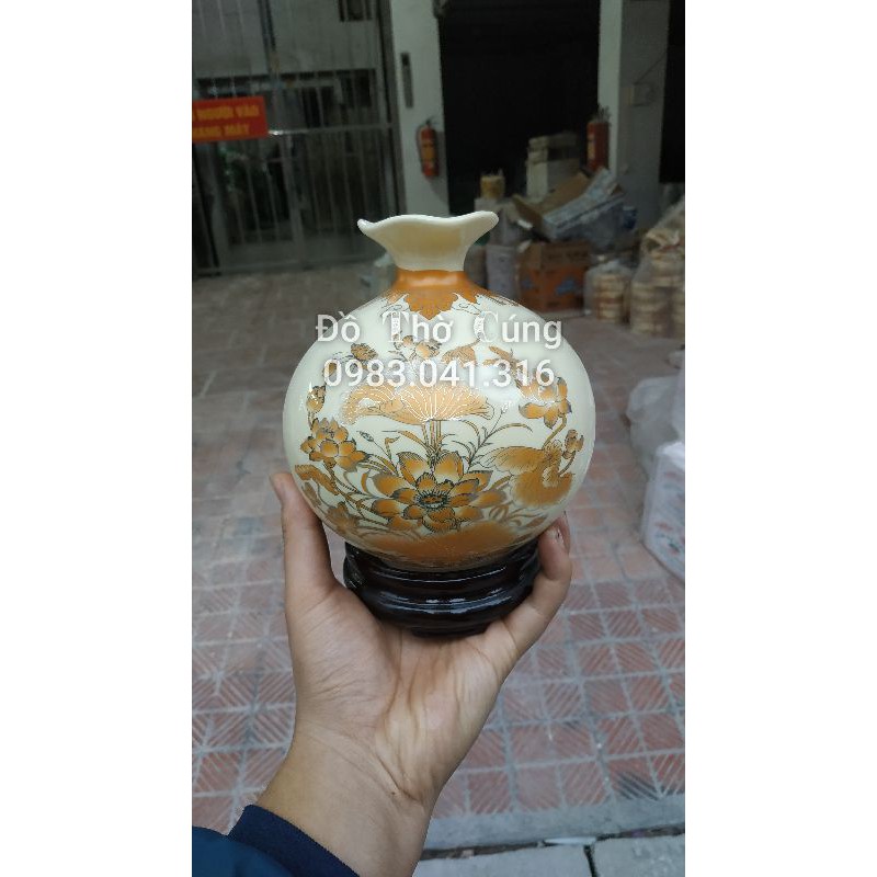 Bình hút lộc bàn thờ thần tài màu ngà