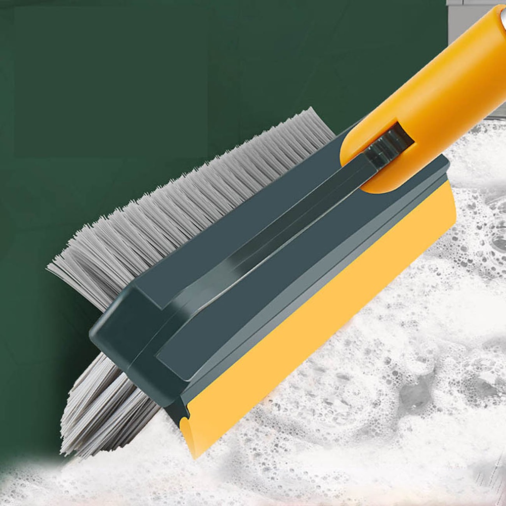 Chổi vệ sinh JUJIAJIA cho khe hở chữ V 3 trong 1 có thể xoay tiện dụng cho nhà bếp/ phòng tắm，Cây chà sàn nhà tắm chổi cọ sàn và gạt nước 2 trong 1, cọ sạch khe hẹp và góc tường
