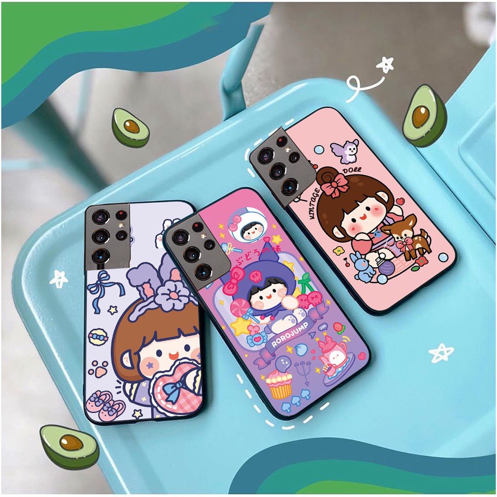 ỐP LƯNG SAMSUNG S21/S21 PLUS/S21 ULTRA IN HÌNH CÔ GÁI SIÊU CUTE