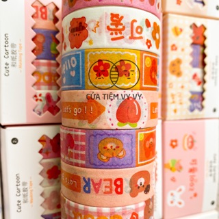 |ảnh thật full mẫu| SET HỘP 04 cuộn BĂNG KEO WASHI TAPE GẤU CUTE ĐÁNG YÊU DỄ THƯƠNG CUTE PHI HÀNH GIA PHÉP THUẬT MAGIC