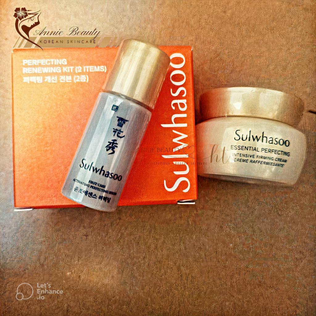 Bộ dưỡng nâng cơ, săn chắc da chuyên sâu 2sp Sulwhasoo Perfecting Renewing Kit giúp da căng mọng, mịn màng