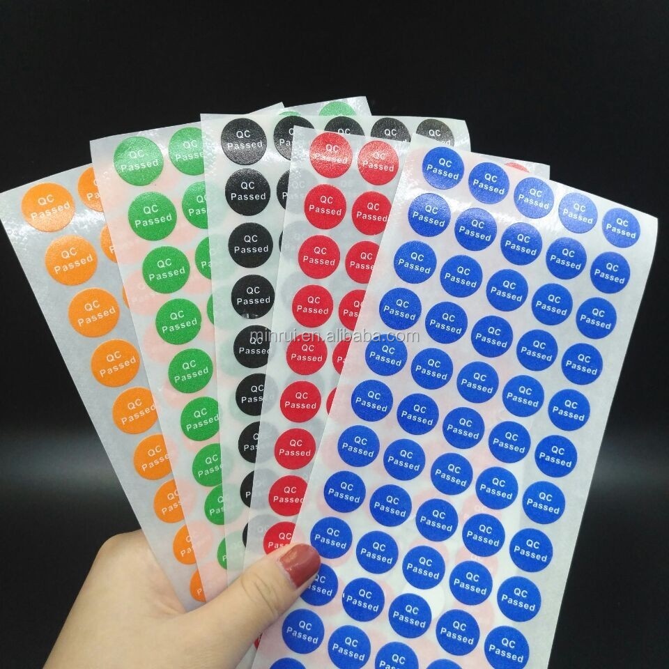 Tem 50 tờ delcan dán Sticker tròn QC PASSED.