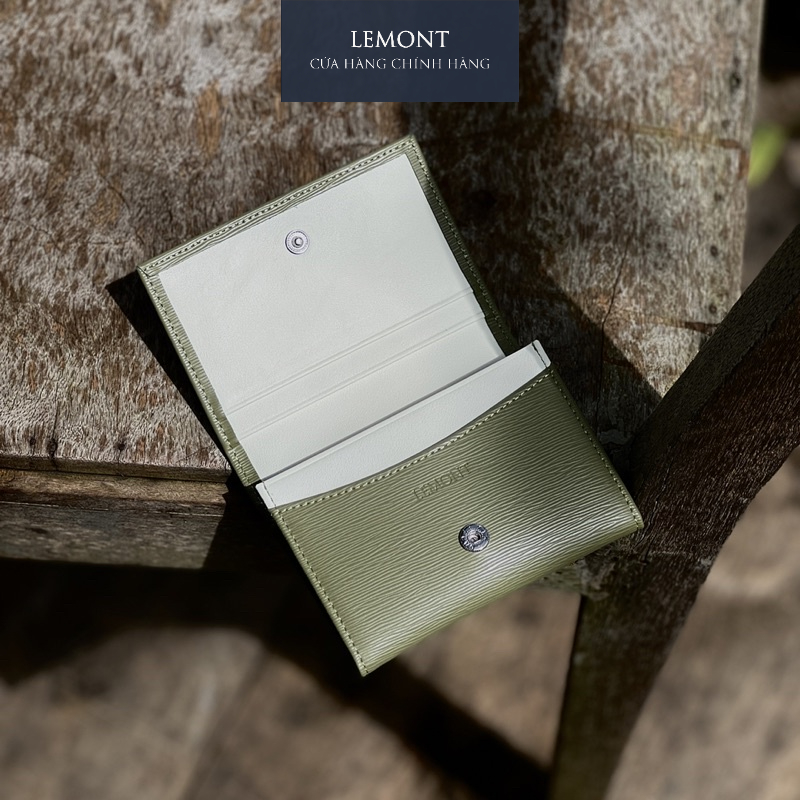 Ví da bò thật Tiny màu Xanh Cốm nhỏ gọn - Thiết kế chính hãng từ Lemont.