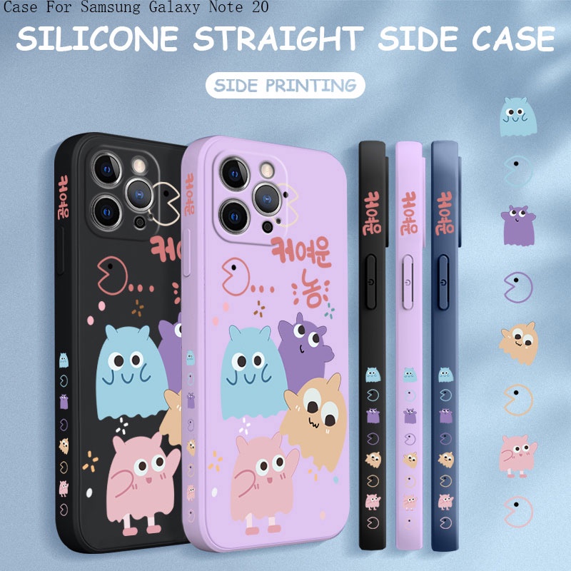 Compatible With Samsung Galaxy Note 20 9 8 Ultra Liquid Silicone For Original Phone Case Soft Casing Monster Family protective Full Cover Shockproof Back Cases