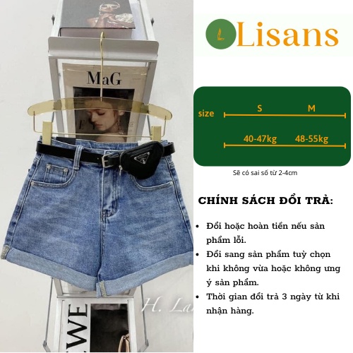 Quần đùi nữ jean lưng cao bò cạp cao QSJ001