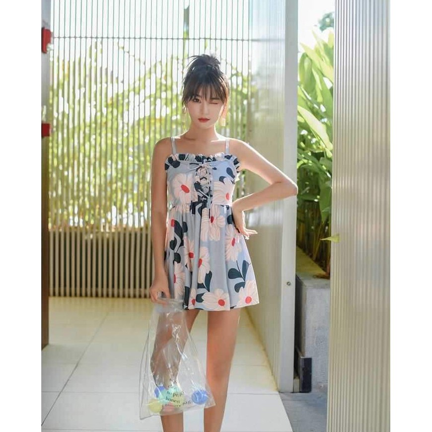 Có sẵn Bộ đồ bơi nữ liền mảnh hoa rút dây ngực | BigBuy360 - bigbuy360.vn