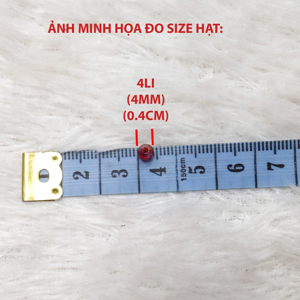 Hạt đá pha lê hình thoi trắng ánh 7 màu size 4mm cao cấp cườm xỏ vòng thủ công handmade