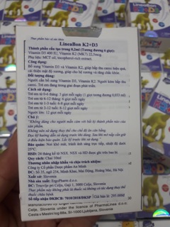 LineaBin K2 D3 10ml date mới