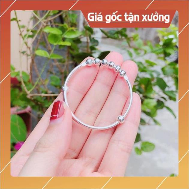 FREE SHIP VÒNG TAY BI PHAY SÁNG ĐẸP BẠC TA NGUYÊN CHẤT CHO BÉ