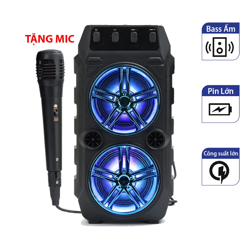 Loa Bluetooth Hát Karaoke Tặng Kèm Mic Hát Nghe Nhạc Cực Đã Âm Bass Cực Mạnh Hát Cực Hay Âm Thanh Tốt  Bảo Hành 12 Tháng