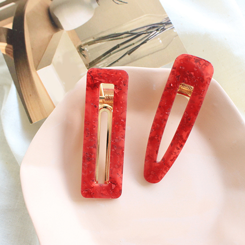 Kẹp Tóc Hình Chữ Nhật Đính Kim Sa Lấp Lánh Cho Nữ