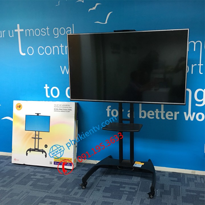 Gi&aacute; treo tivi di động NB AVA1500 32 - 43 - 50 - 55 - 60 - 65 - 70 inch - Kệ Treo Tivi C&oacute; B&aacute;nh Xe Di Chuyển Đa Năng