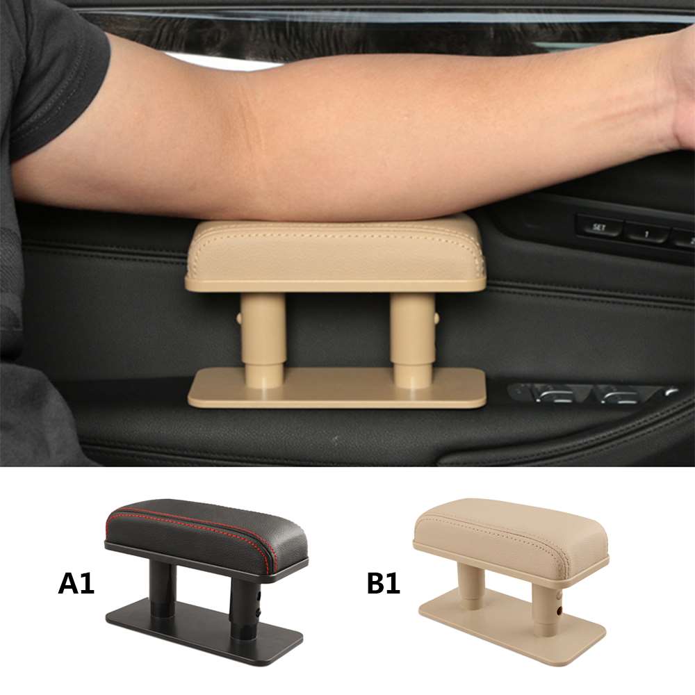 Universal Car Armrest Cushion Pu Leather Elbow Support Mat Main Driver Co-pilot Position Anti-fatigue Armrest Arm Protective Pad